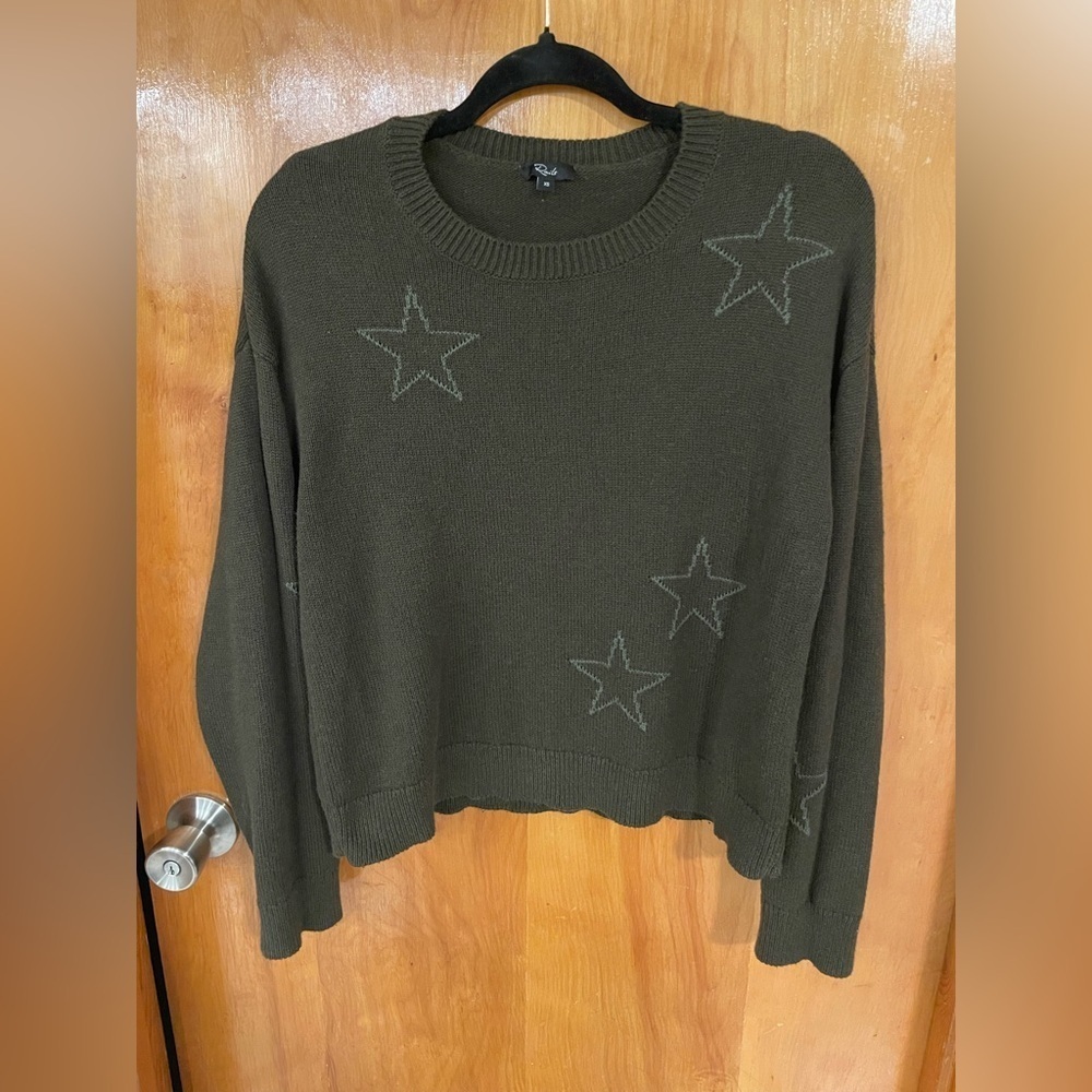 Rails Perci Star Sweater in Olive Green - Picture 3 of 7